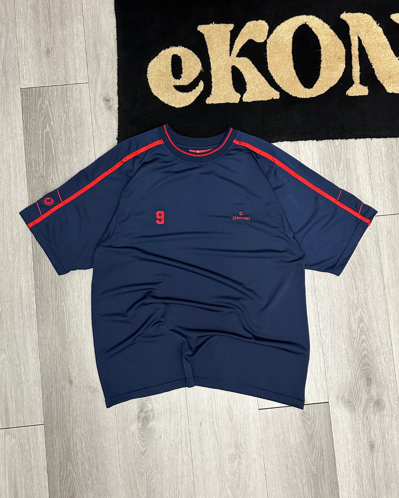 Spalding Vintage Spalding #9 Men's Navy Blue Jersey T-Shirt - Large Size US L / EU 52-54 / 3 - 1 Thumbnail
