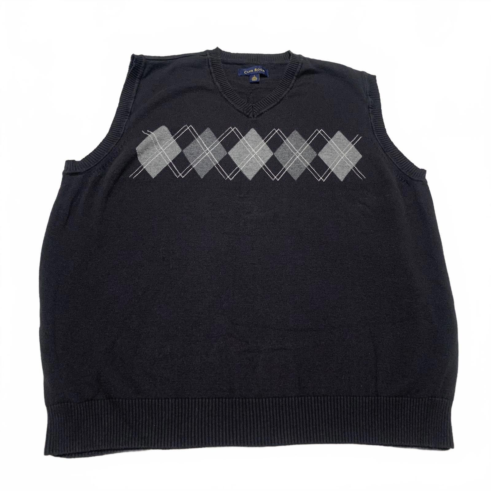 Club Room Club Room Men’s Size Large Black Argyle Sweater Vest Size US L / EU 52-54 / 3 - 2 Thumbnail