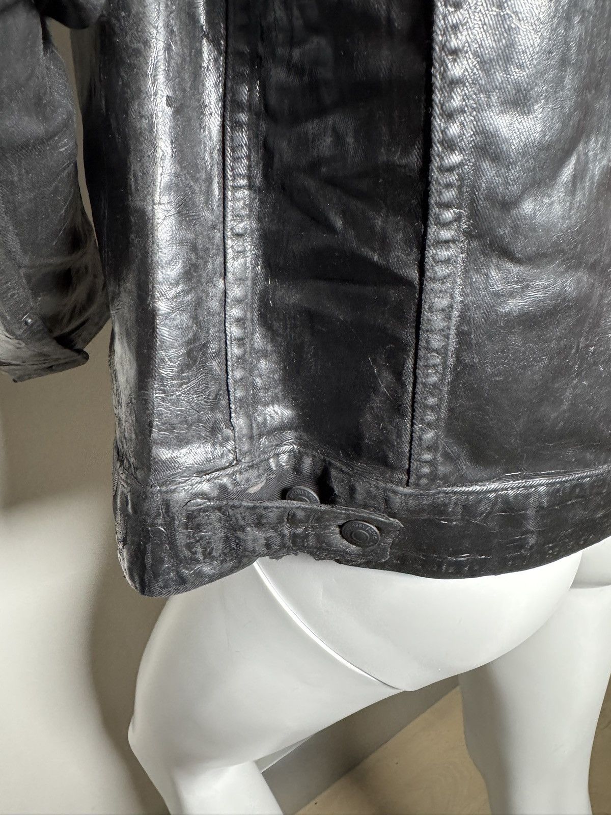 Dsquared2 Dsquared2 Coated Denim Jacket - Black Wax Finish Size US S / EU 44-46 / 1 - 8 Thumbnail