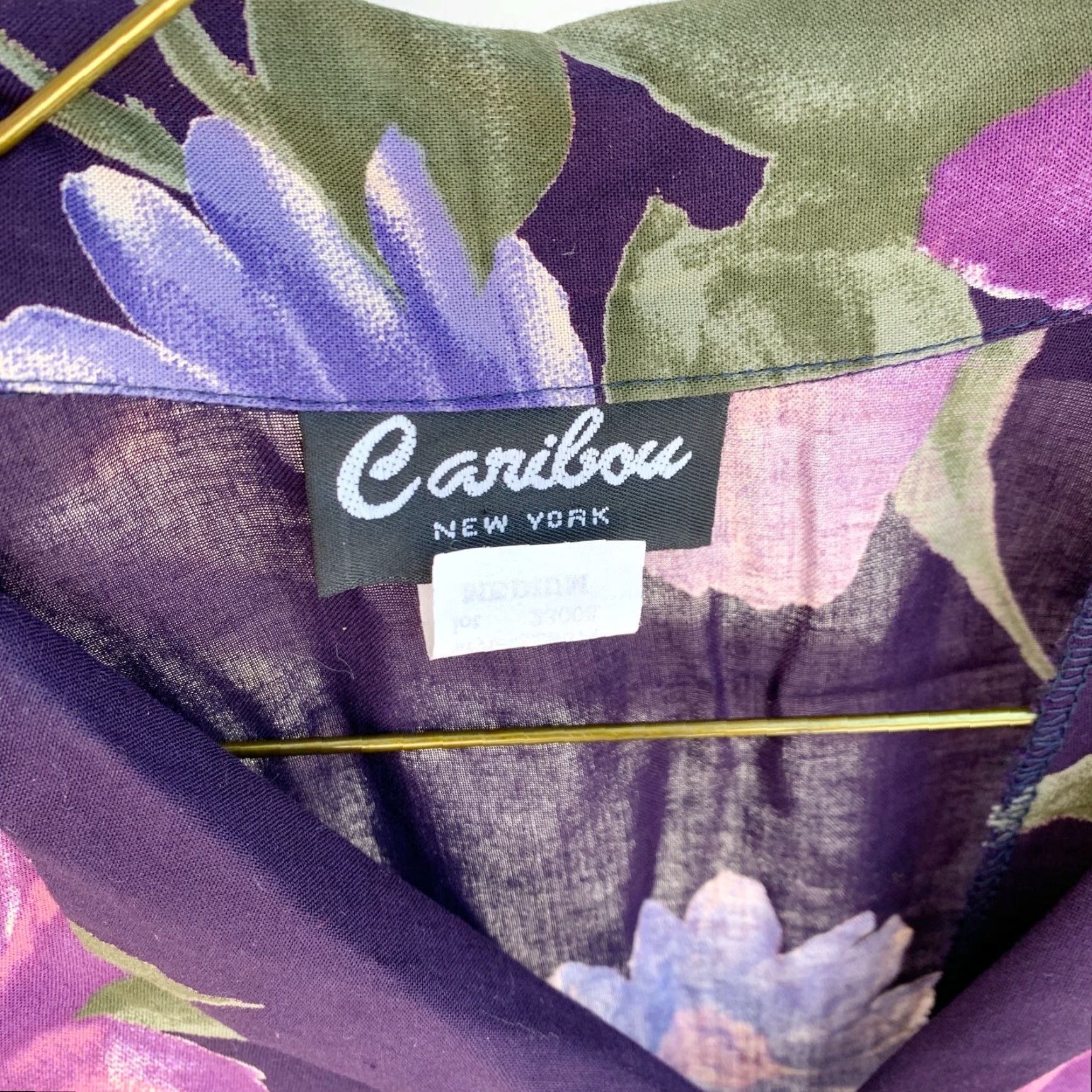 Vintage Caribou Dress Purple Floral Rayon Vintage 1990s Shift M Womens Size Medium Size M / US 6-8 / IT 42-44 - 5 Thumbnail
