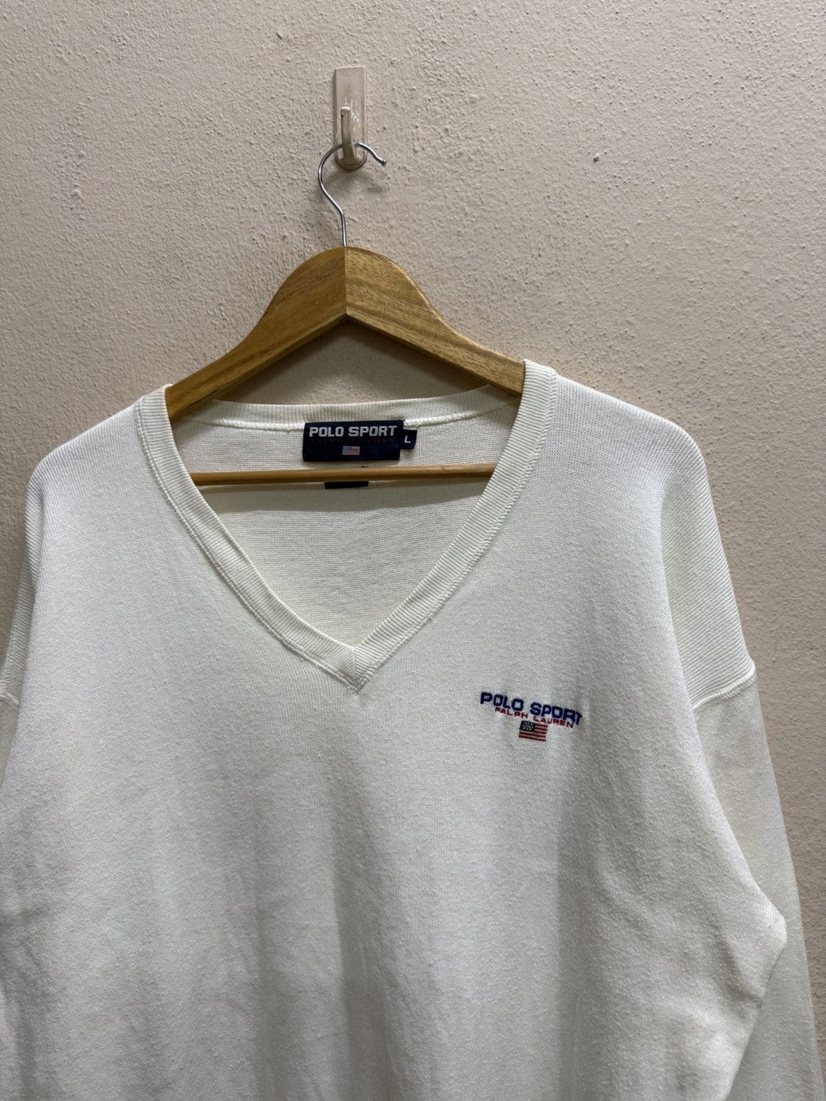 Polo Ralph Lauren Vintage 90s Polo Sport Ralph Lauren Vneck Knit Sweater Size US L / EU 52-54 / 3 - 17 Thumbnail