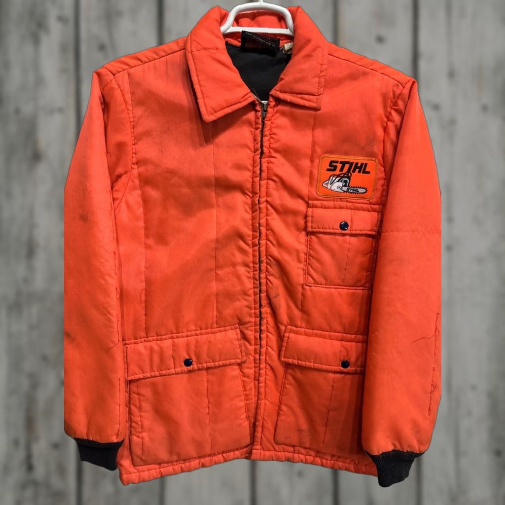 Lumberjack VINTAGE DAVCO Stihl Chainsaw Orange Puffer Jacket Vest Mens Medium Size US M / EU 48-50 / 2 - 1 Thumbnail