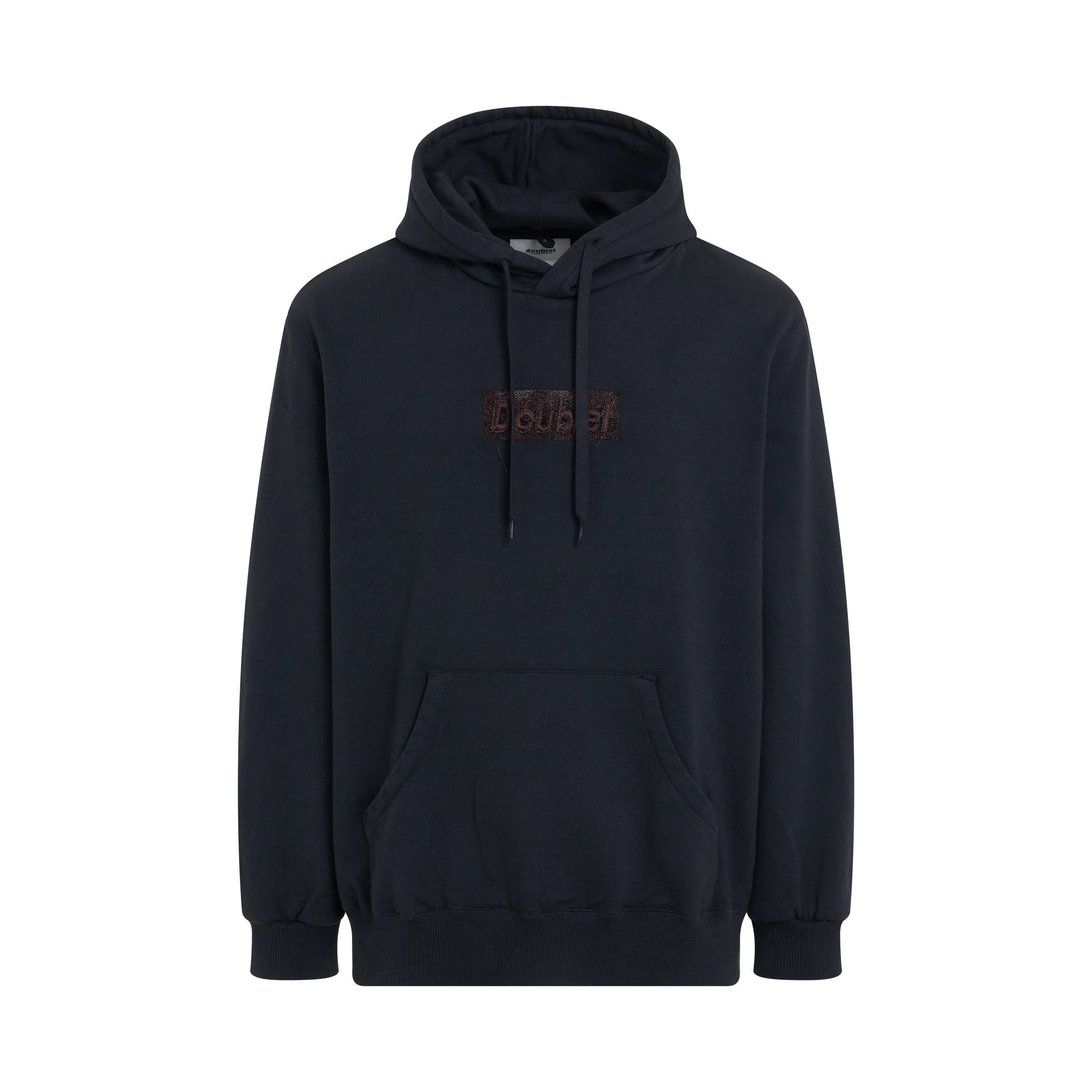 o1mris0824 Embroidery Hoodie in Black