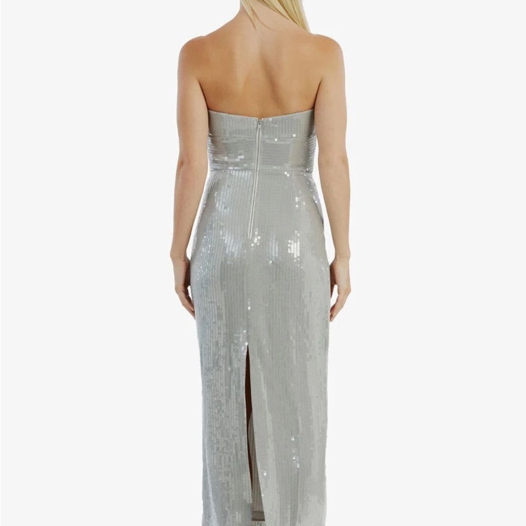 Bardo Bardot Shimmering Cutout Silver Strapless Dress Size XXL Size XXL / US 16-18 / IT 52-54 - 8 Thumbnail