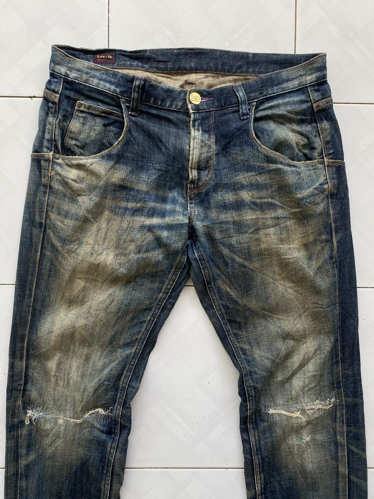 Lee Lee x TK Mixpice Purple Yarn Thrased Denim Size US 34 / EU 50 - 7 Thumbnail