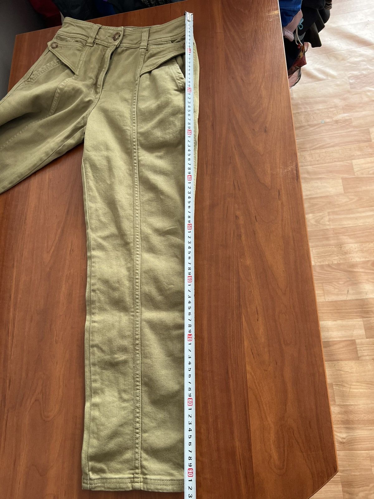 Sezane Sezane Paris Capri Women Khaki Classic Pants Size 43 Size 34" / US 12 / IT 48 - 12 Thumbnail