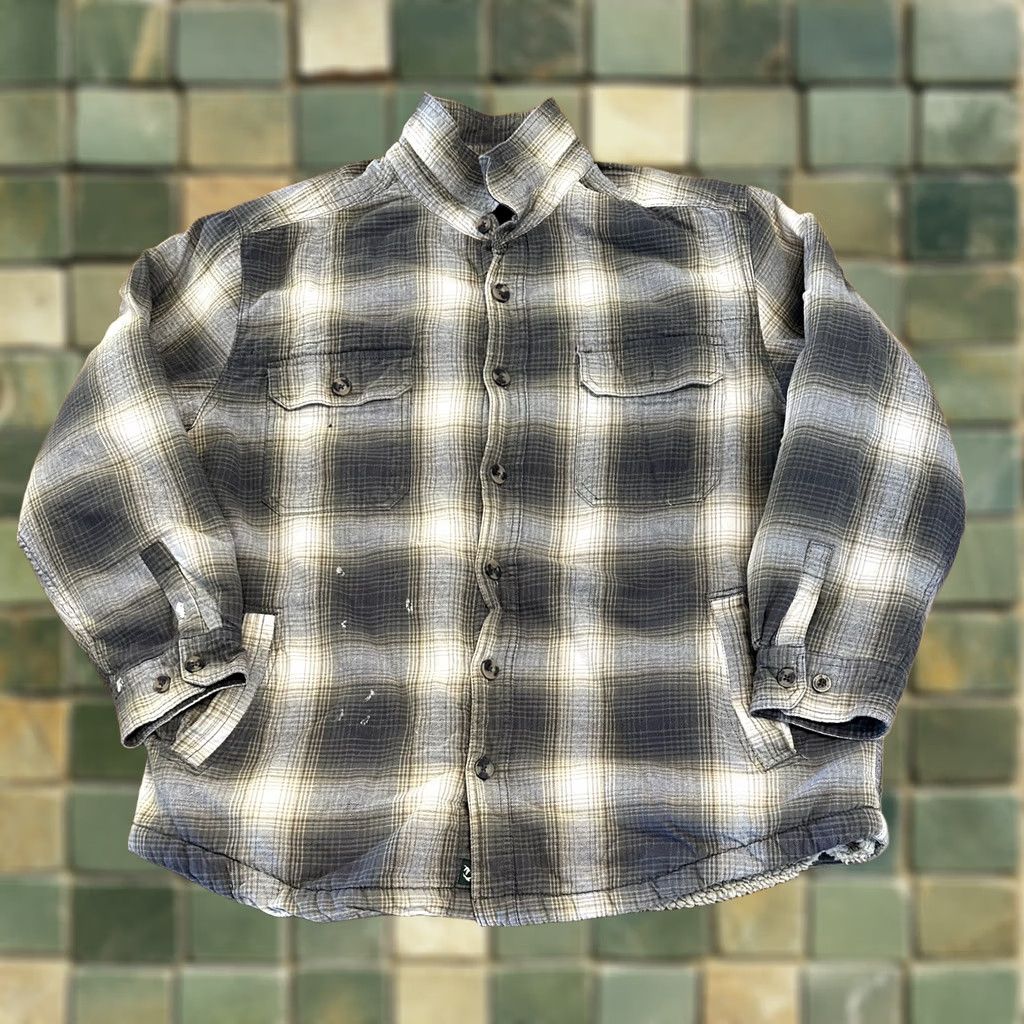 Vintage Outdoor Life Jacket Sherpa Lined Flannel Shirt 2XL Gray Mens Size US XXL / EU 58 / 5 - 1 Thumbnail