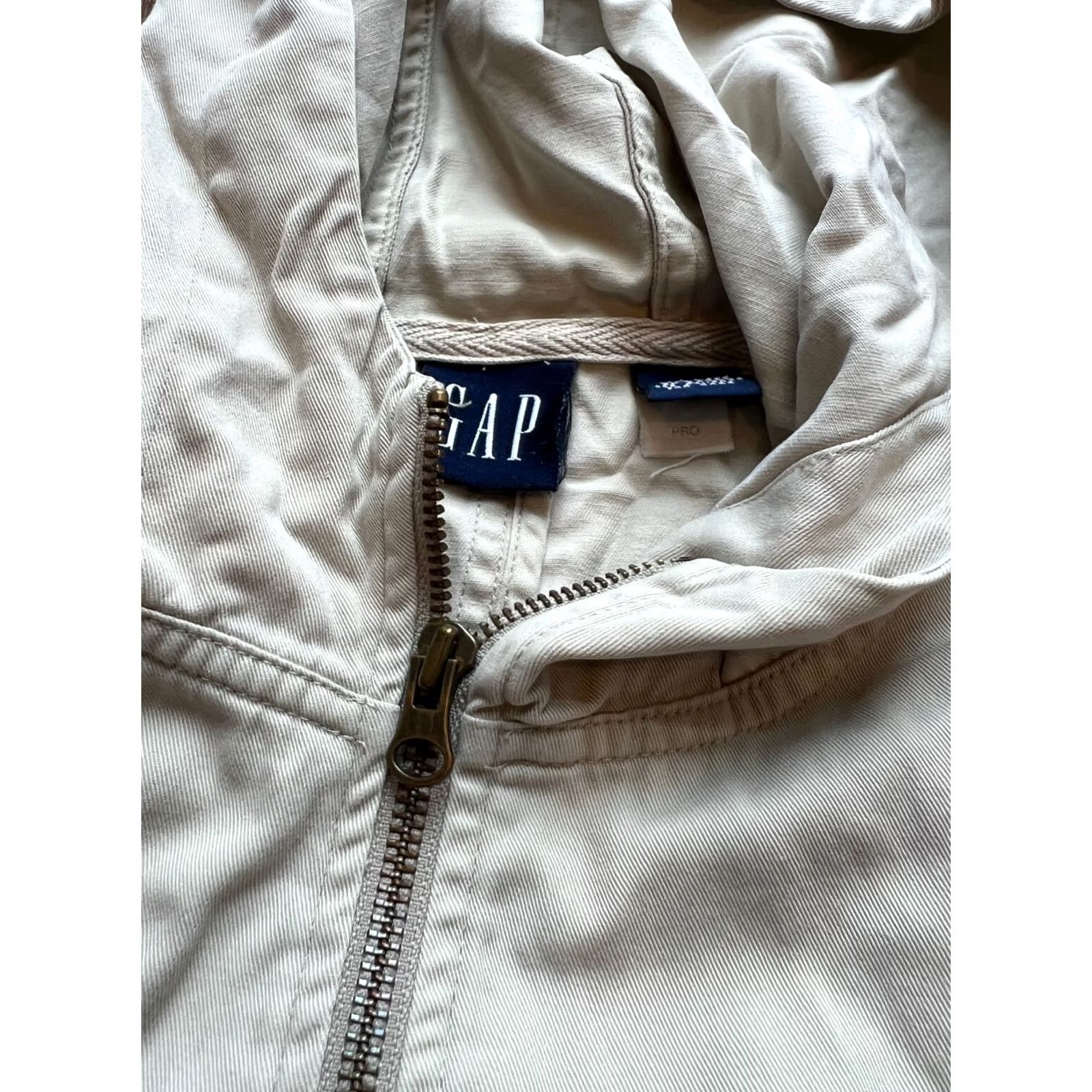 Gap GAP JACKET M BEIGE/TAN CHINO CARGO ZIP UP W/ HOOD Size M / US 6-8 / IT 42-44 - 5 Thumbnail