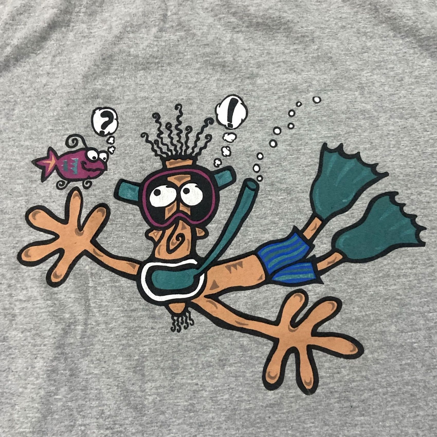 Vintage VINTAGE Cozumel Mexico 90s Art Diver Tee Travel Souvenir T-Shirt XL Unisex Gray Cotton Graphic Tee Sportswear/Beach Mens Womens Boys Girls Size US XL / EU 56 / 4 - 2 Thumbnail