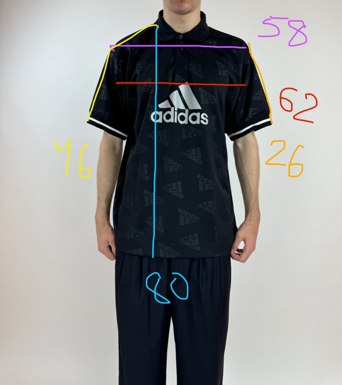 Adidas × Vintage RARE adidas Vintage Polo oversized Japanese Mono Big Logo Size US L / EU 52-54 / 3 - 10 Thumbnail