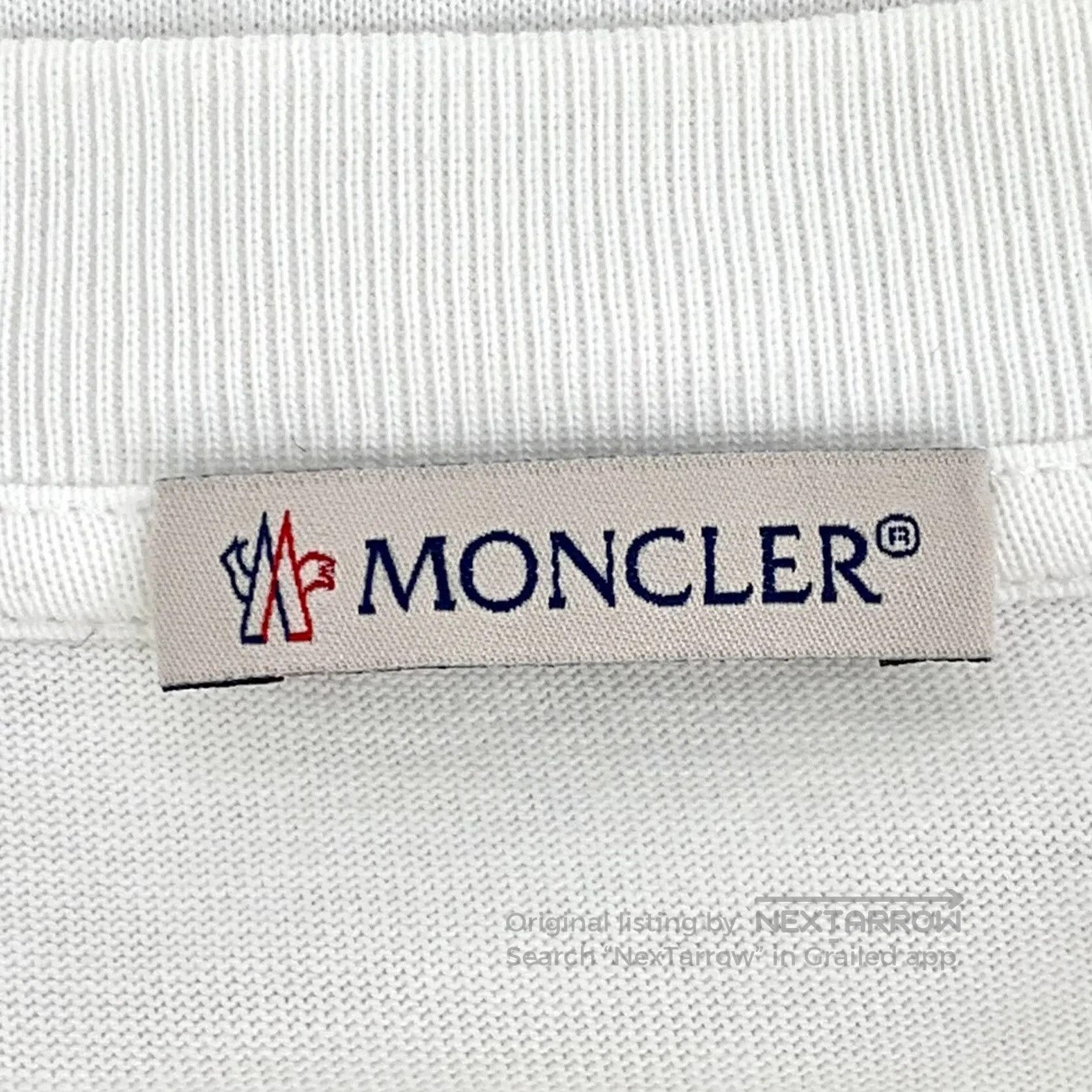 Moncler Moncler White side logo letter print cotton round neck lon Size US XL / EU 56 / 4 - 6 Thumbnail