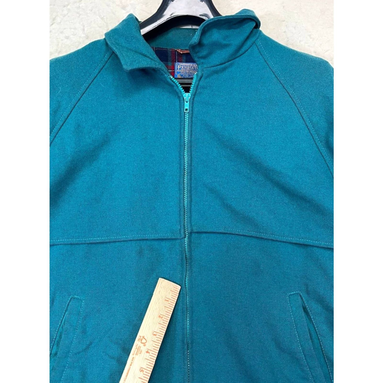 Pendleton VINTAGE Pendleton Bomber Jacket Jacket Wool Lined Full Zip USA MADE Blue Men's L Size US L / EU 52-54 / 3 - 7 Thumbnail