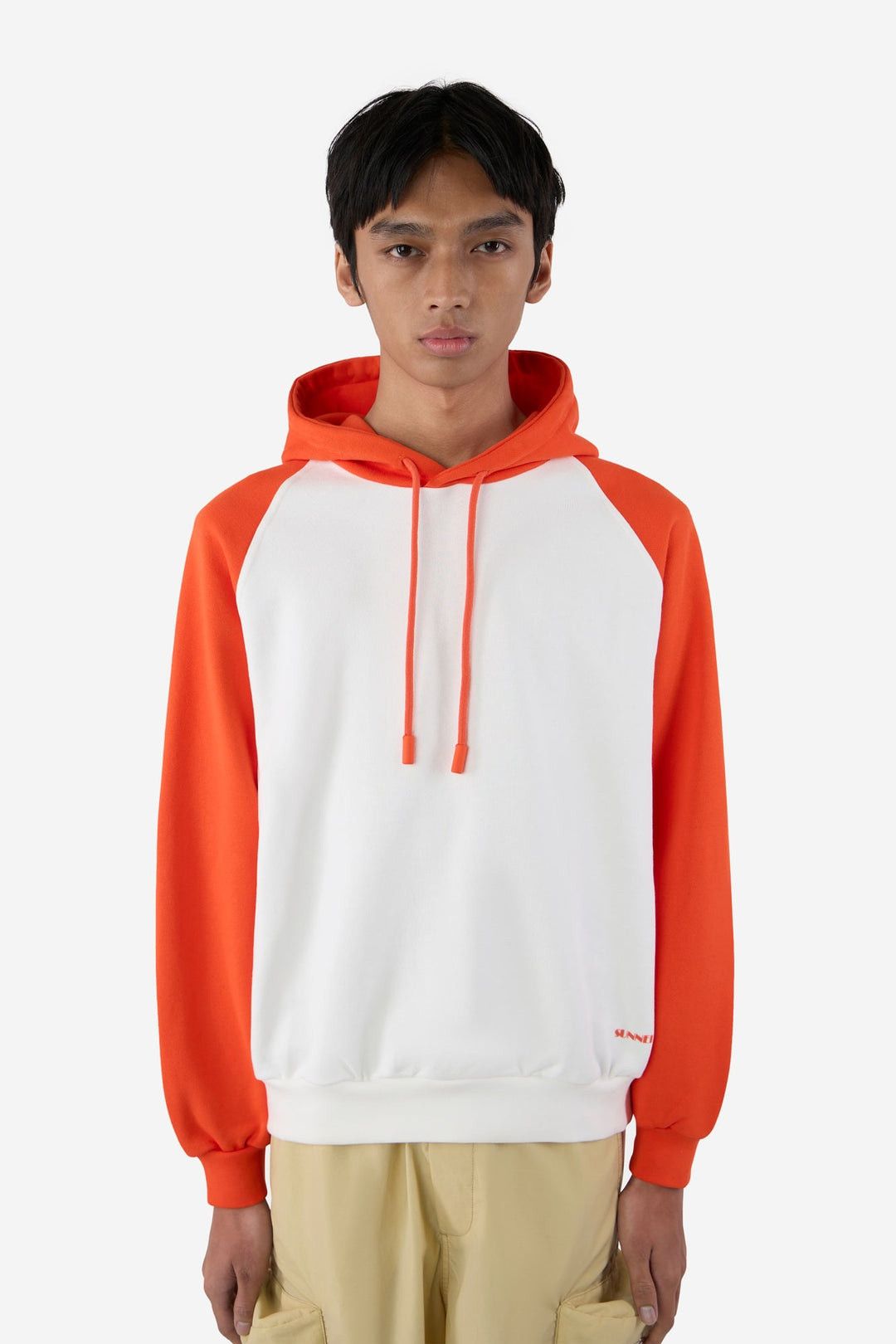 Sunnei o1mle0925 Bicolor Hoodie in Dust & Red Size US XS / EU 42 / 0 - 3 Thumbnail