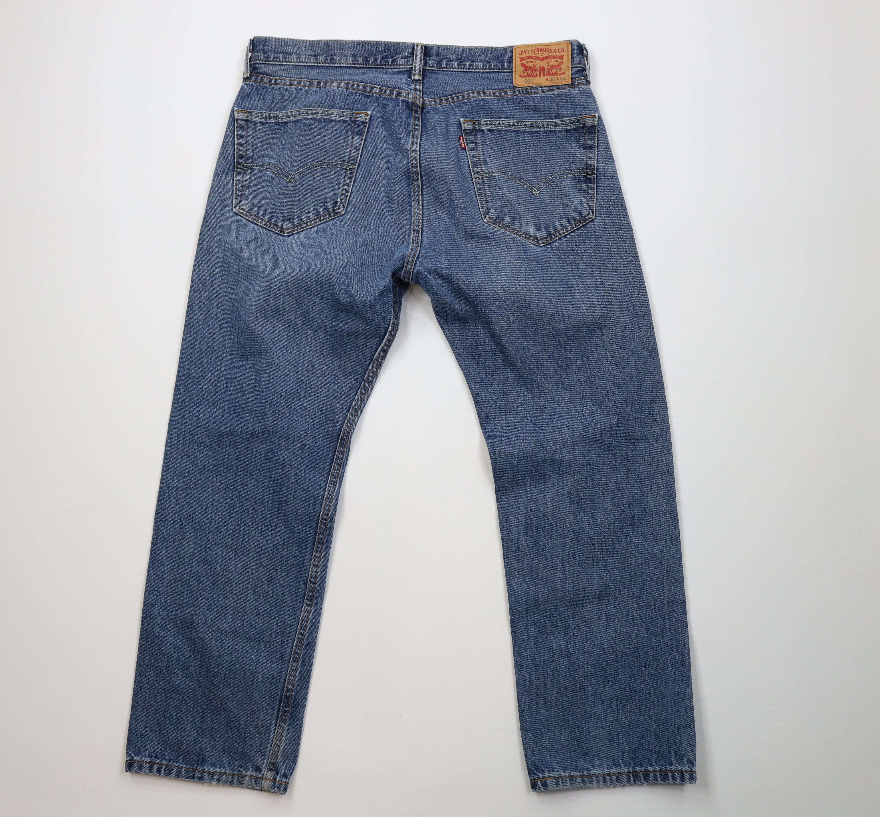 Levi's Vintage Y2K Levis 505 Regular Straight Leg Denim Jeans Size US 36 / EU 52 - 10 Thumbnail