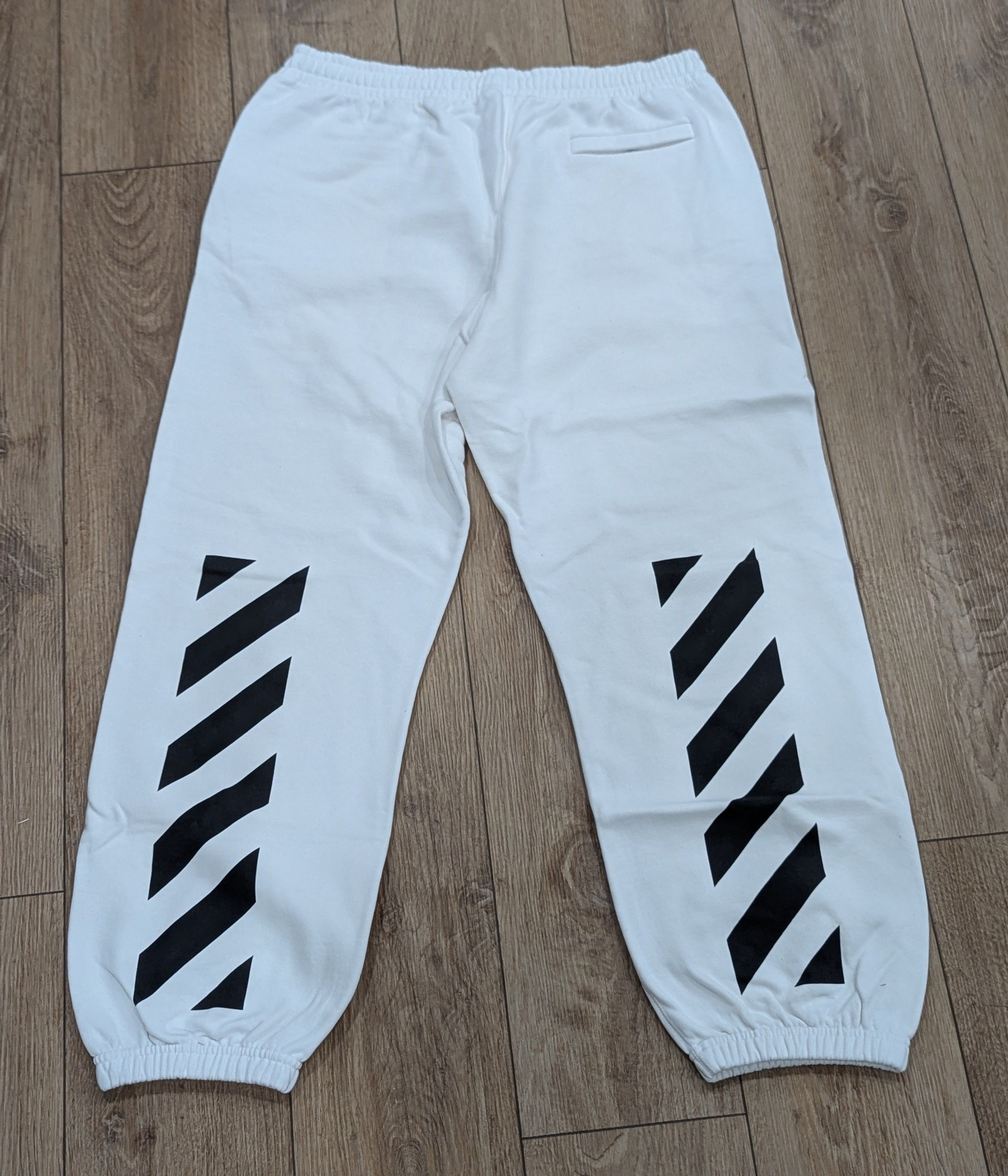 Off-White Off-White Diagonal Helvetica Jogger Pants White/Black Large Size US 33 - 4 Thumbnail