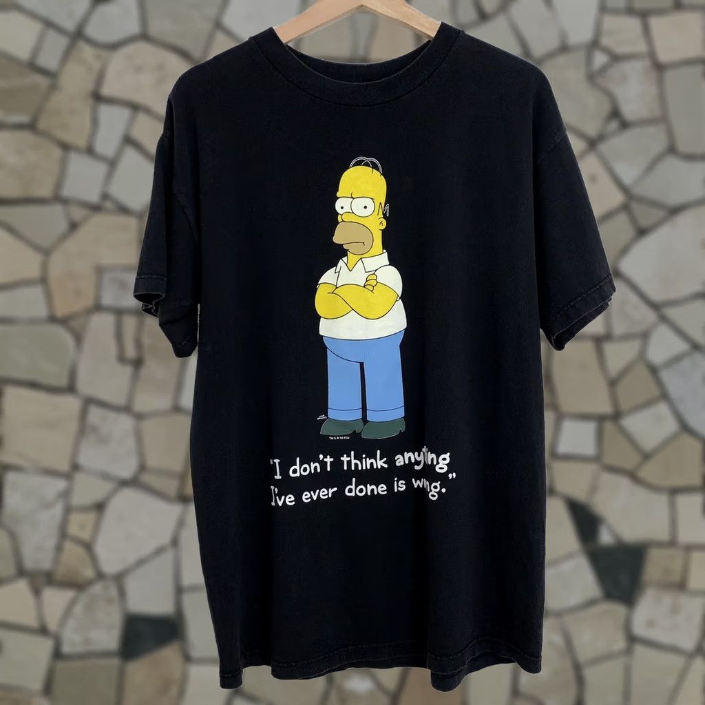 Vintage Vintage Homer Simpson T-Shirt Size Large 1999 Black Tee Short Sleeve Size US L / EU 52-54 / 3 - 1 Thumbnail