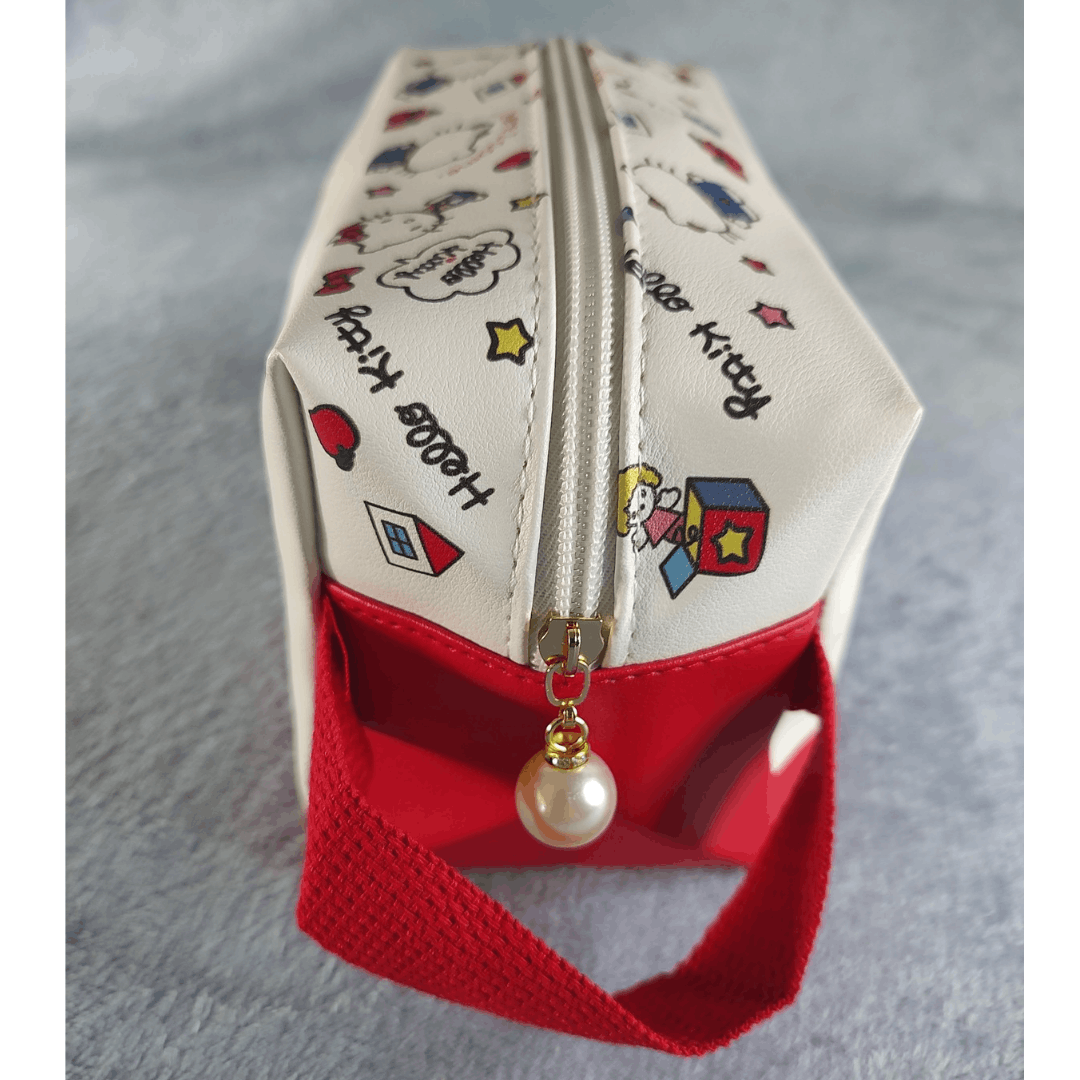 Japanese Brand HELLO KITTY Oxford Waterproof Cosmetic Bag NEW Size ONE SIZE - 5 Thumbnail