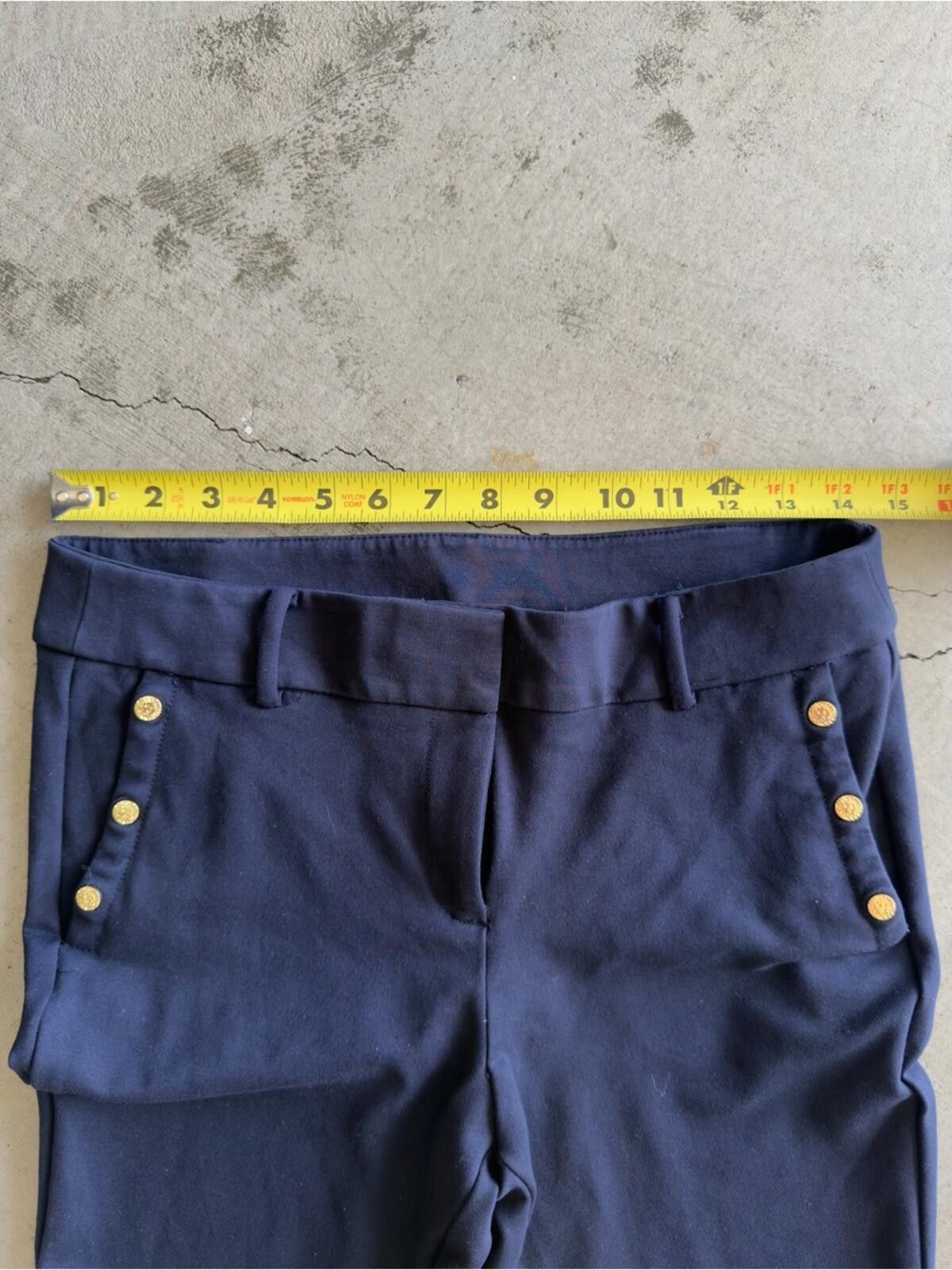 Other Anne Klein / Gold Button Detail Stretch Pants Leggings Size 32" / US 10 / IT 46 - 2 Thumbnail