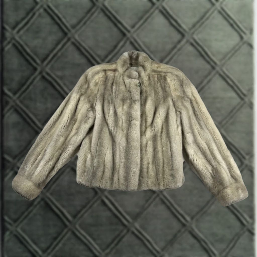 Vintage VINTAGE Christie Brothers Jacket Mink Gray Sapphire 80s Mob Lux S/M Size S / US 4 / IT 40 - 1 Thumbnail