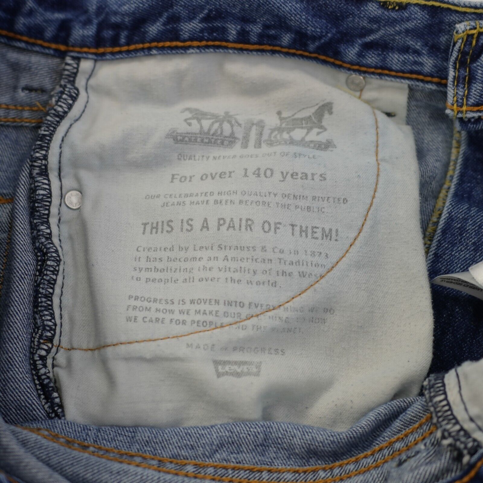 Levi's Levi's 550 Relaxed Fit Denim Blue Jeans 34/29 Mid Rise Tagge Size US 34 / EU 50 - 6 Thumbnail