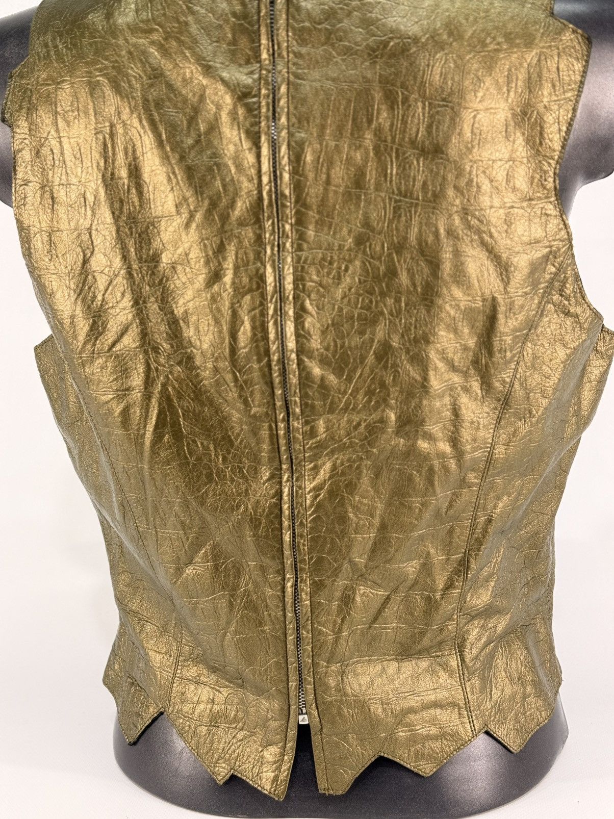 Thierry Mugler Archive Thierry Mugler Metallic Croc Leather Top Size M / US 6-8 / IT 42-44 - 3 Thumbnail