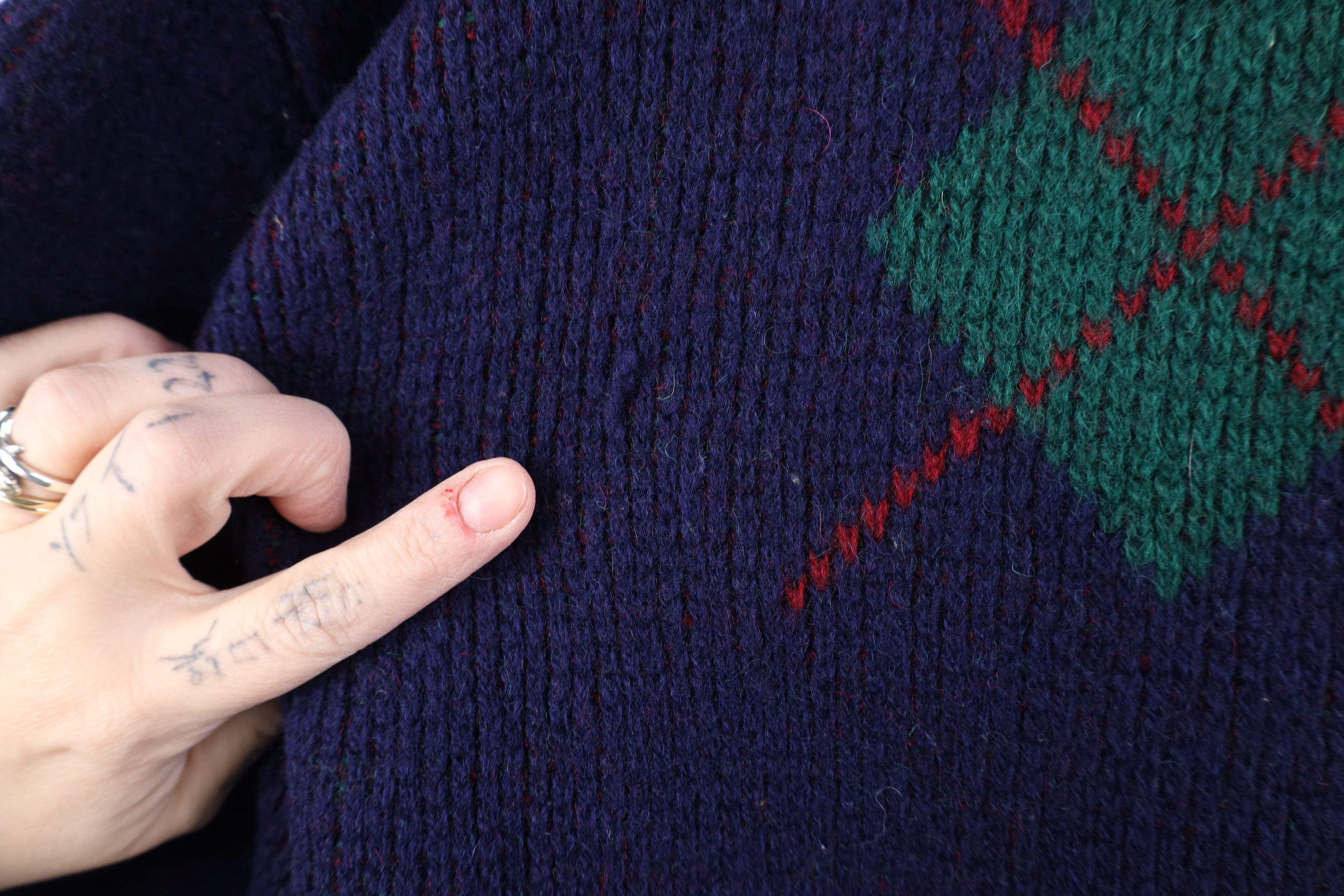 Vintage Vintage 70s Streetwear Argyle Wool Ribbed Knit Sweater Size L / US 10 / IT 46 - 6 Thumbnail