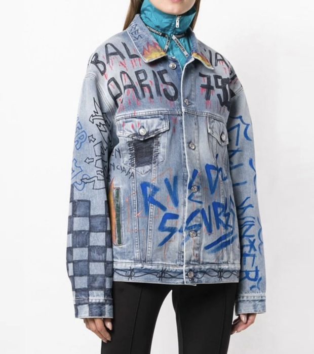 Balenciaga Balenciaga Graffiti Denim Jacket F36 | Grailed