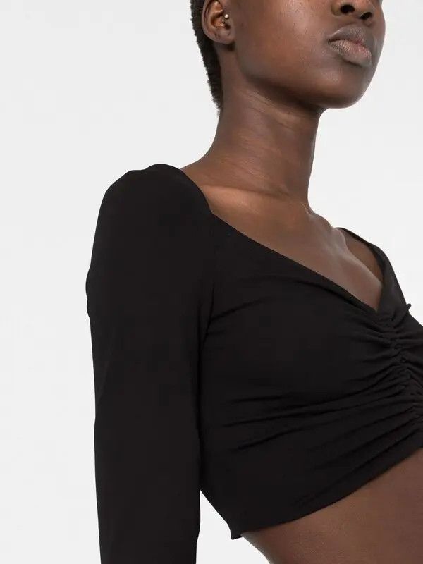 Versace o1y0226 V-neck Blouse in Black Size L / US 10 / IT 46 - 2 Thumbnail