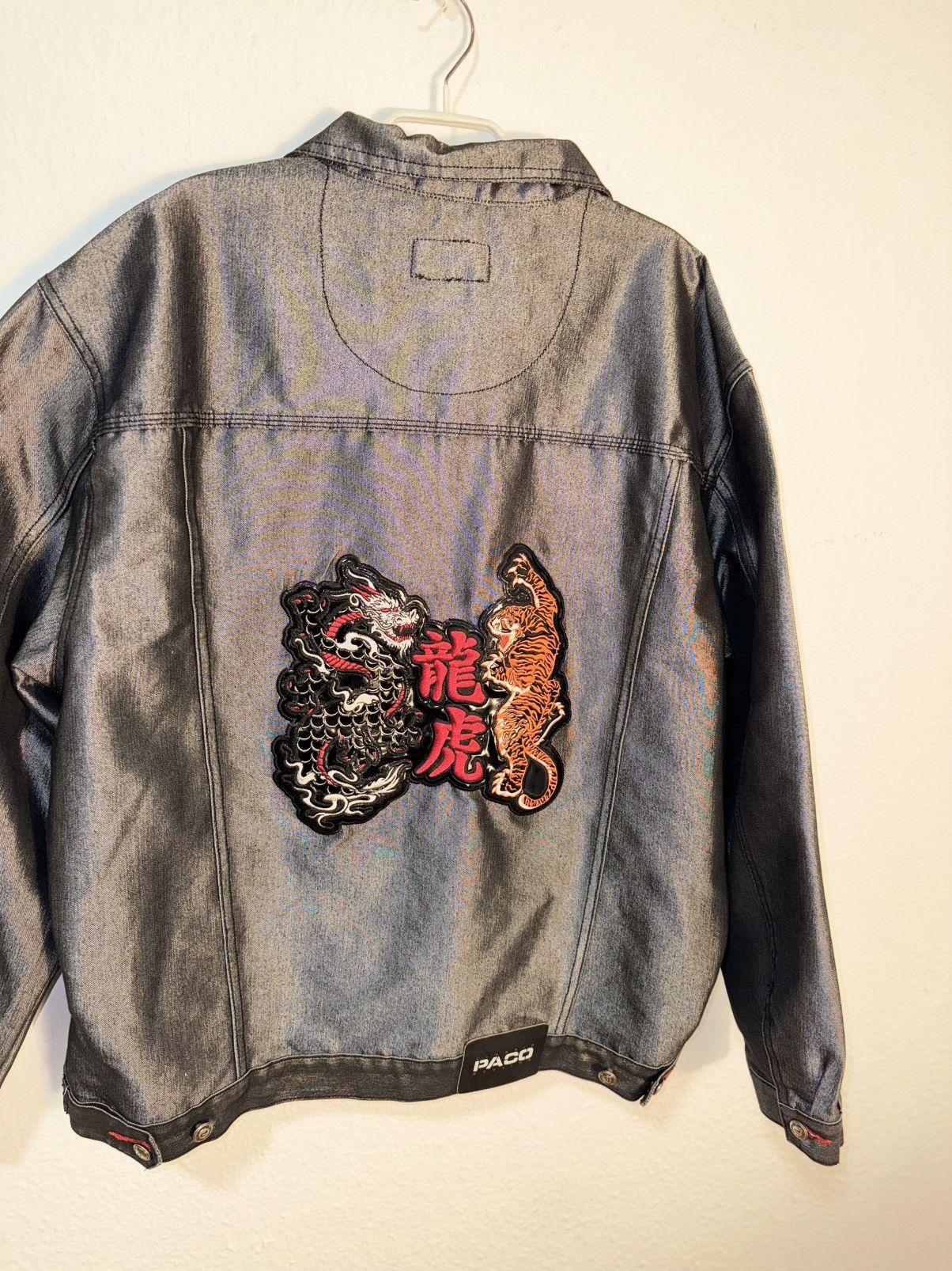 Vintage PACO Dragon & Denim Jacket – Rare Y2K Streetwear Size US XL / EU 56 / 4 - 5 Thumbnail