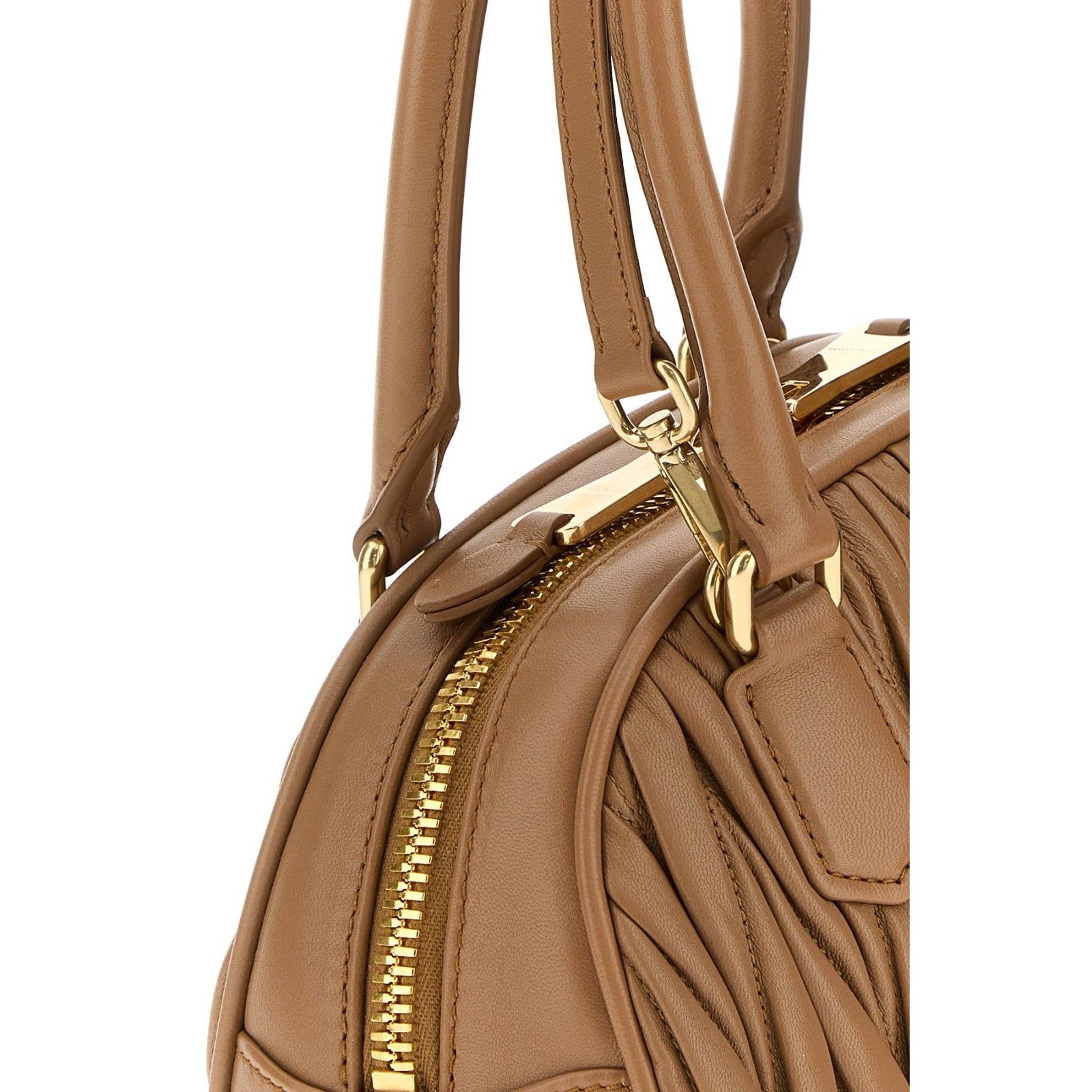 Miu Miu MIU MIU Arcadie $3150 Caramel Nappa Leather Top Handle Bag N Size ONE SIZE - 4 Thumbnail