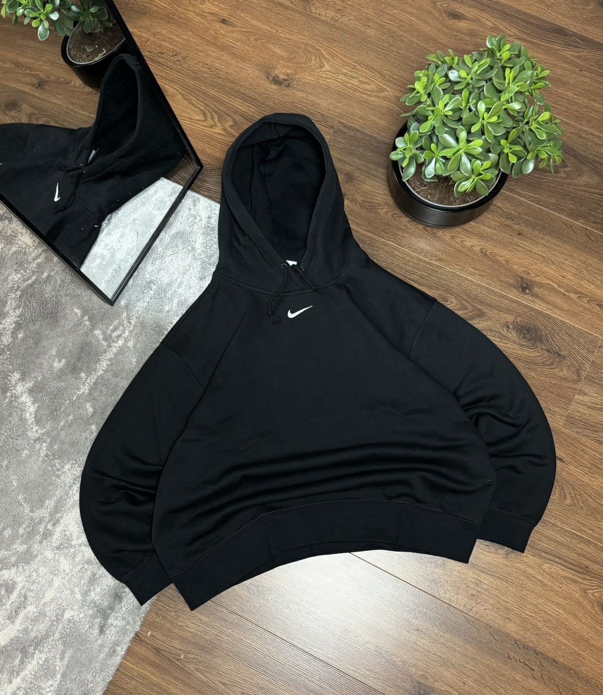 00s Nike Center Swoosh Oversize Hoodie Drill