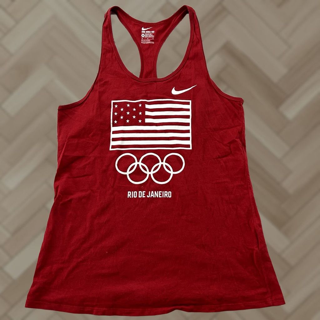 Nike Nike Athletic Tank Top Women's M Red Sleeveless Racerback Rio Olympics Shirt Size M / US 6-8 / IT 42-44 - 1 Thumbnail