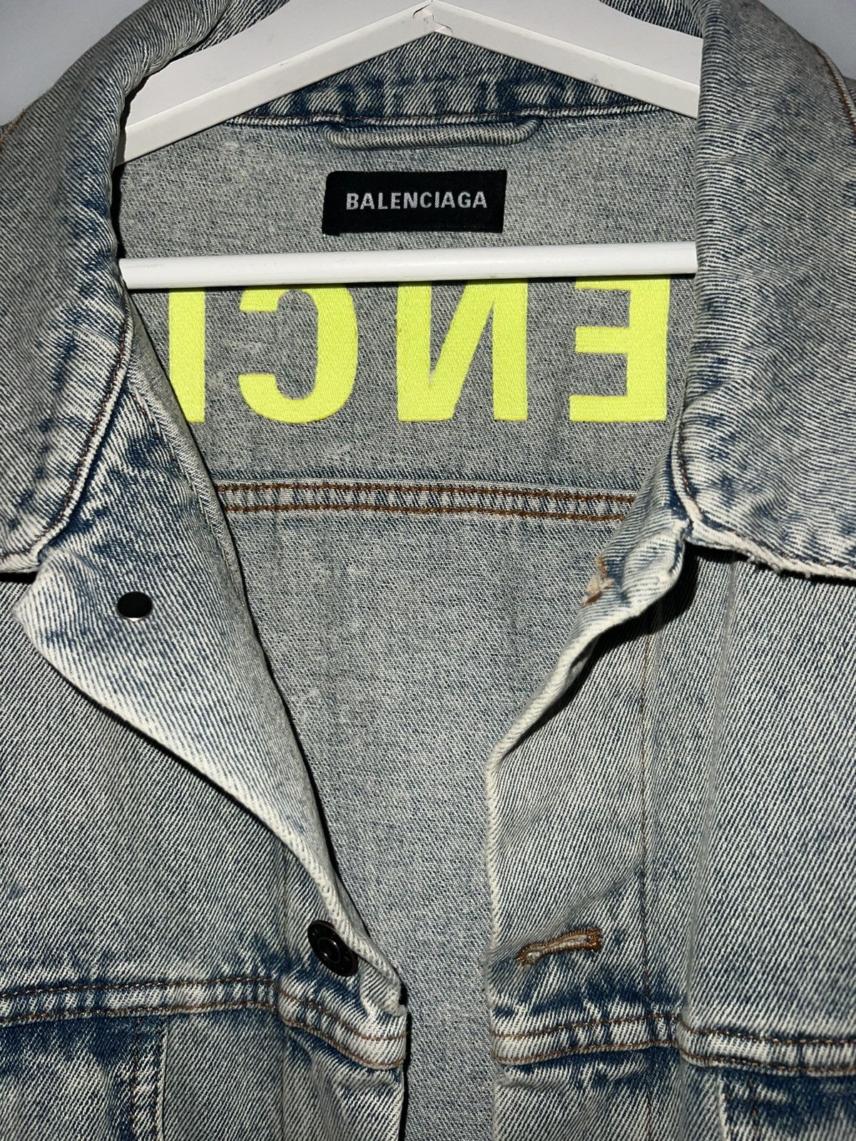Balenciaga Balenciaga Logo Denim Jacket Size US L / EU 52-54 / 3 - 10 Thumbnail