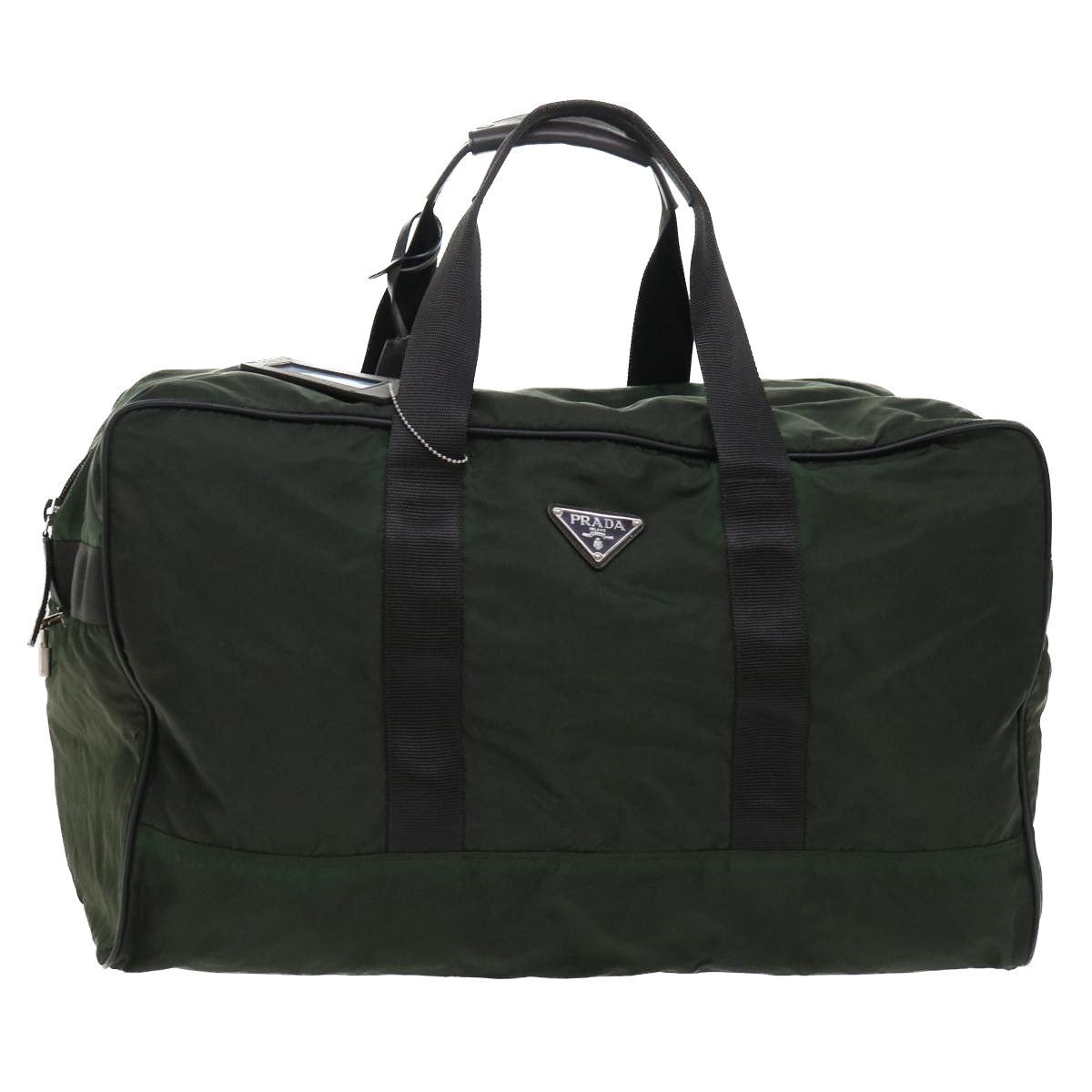 image of Prada Boston Bag Nylon Khaki Auth Bs7859 in Green, Women's