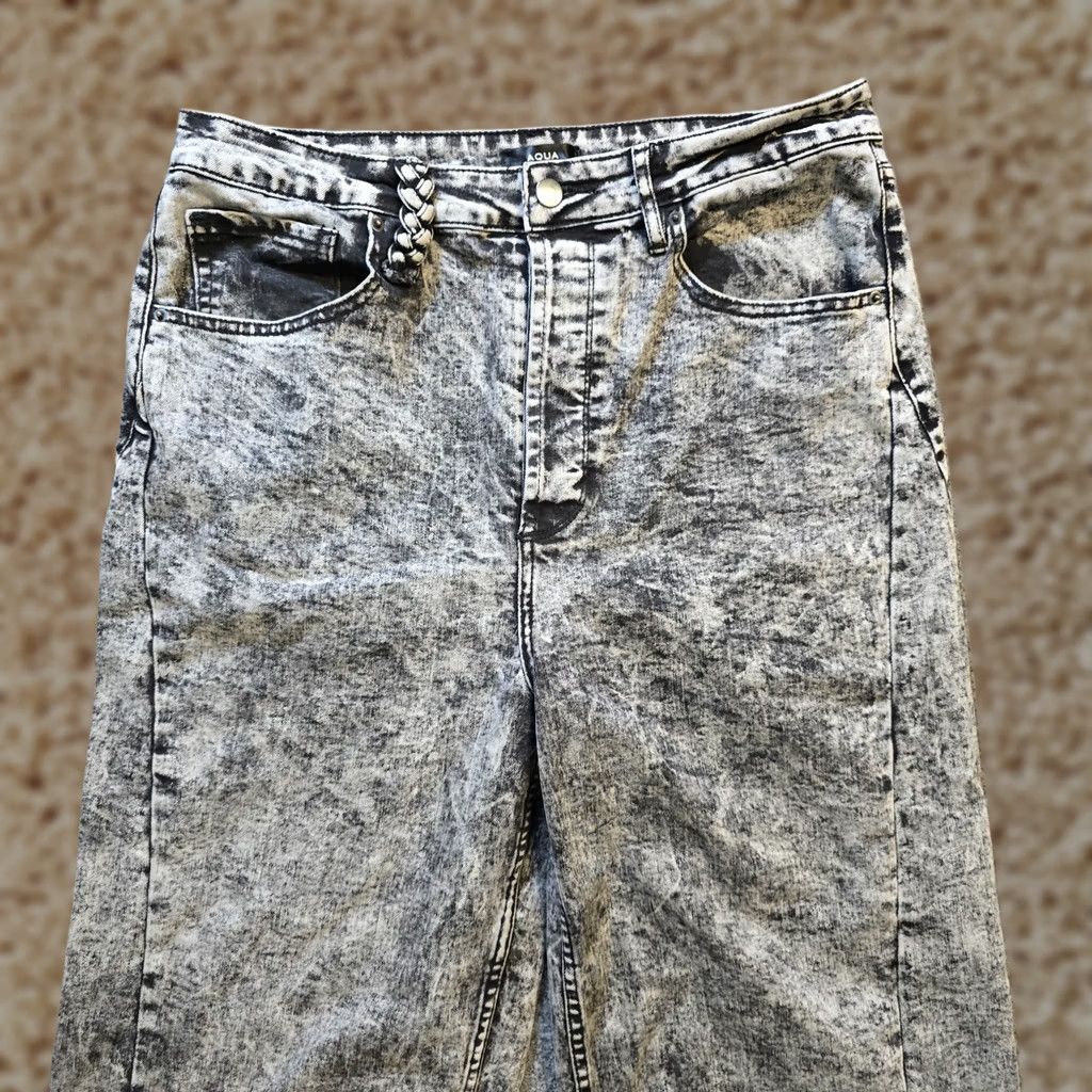 AQUA Aqua Jeans Womens Jeans Gray Acid Wash Barrel Leg Baggy Ankle 31 Regular Size 24" / US 00 / IT 34 - 1 Thumbnail