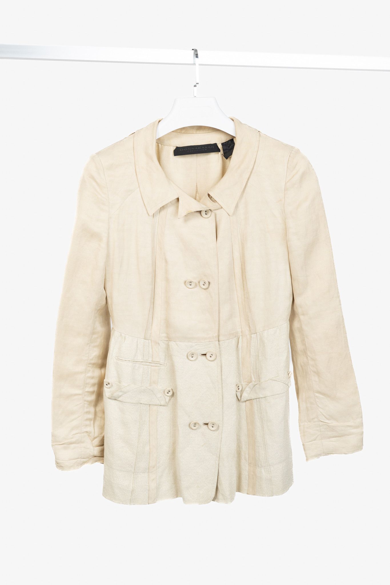 Donna Karan Donna Karan Collection Double-Breasted Linen-Blend Jacket Size M / US 6-8 / IT 42-44 - 1 Thumbnail