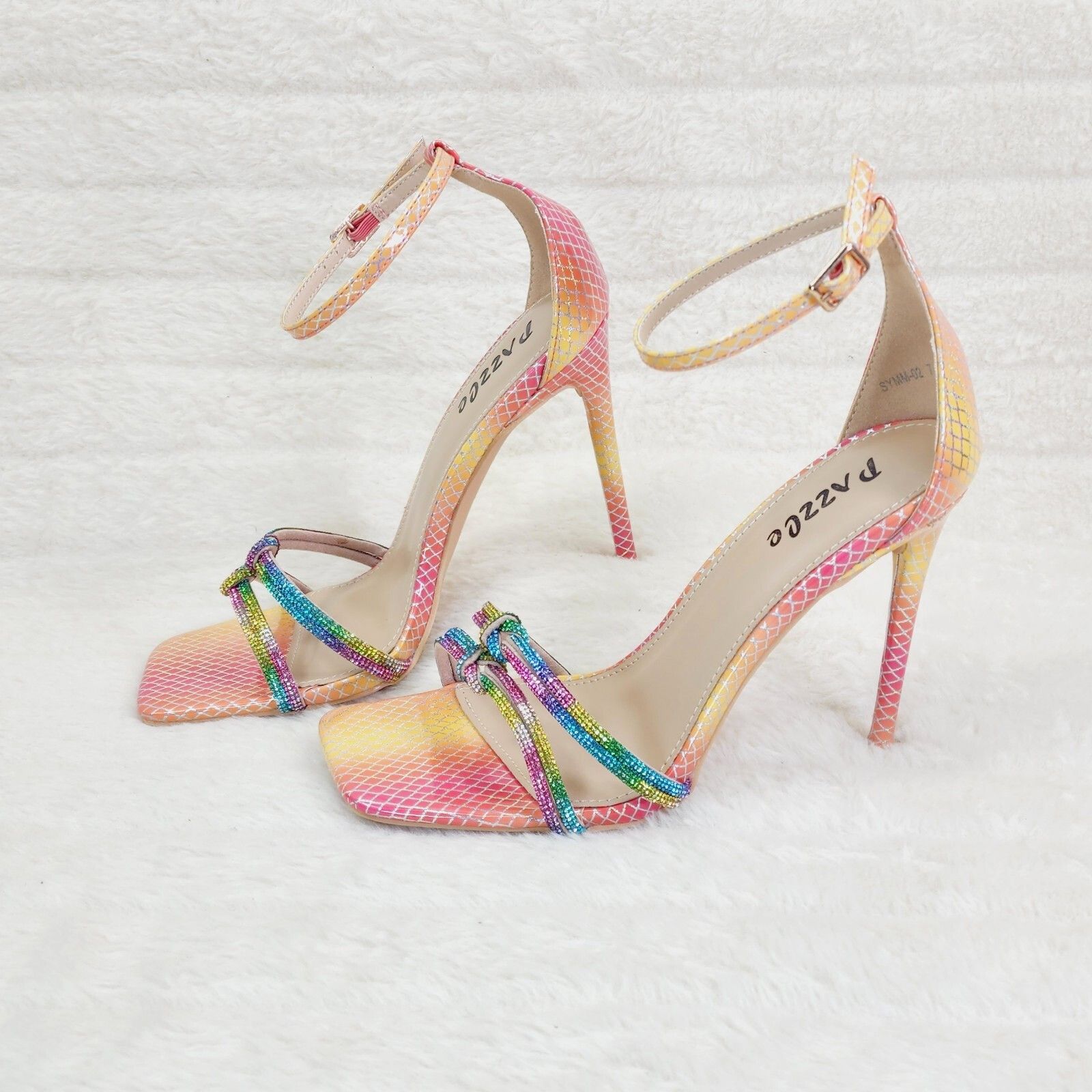 Other Symm Colorful Rhinestone Strap High Heel Stiletto Shoes (Siz Size US 9 / IT 39 - 1 Thumbnail