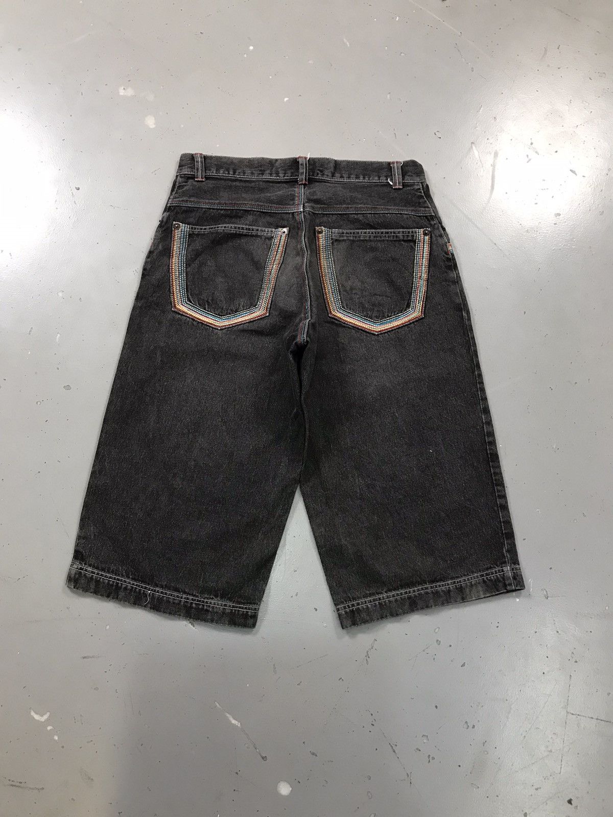 JNCO × Southpole × Vintage Vintage faded Y2K rainbow stitch denim jort Size US 32 / EU 48 - 2 Thumbnail