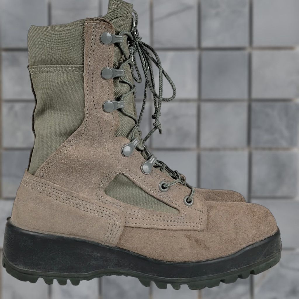 Vintage Belleville 600 ST Boots Mens Size 6R Sage Green Steel Toe Military Tactical USA Size US 5 / EU 37 - 1 Thumbnail