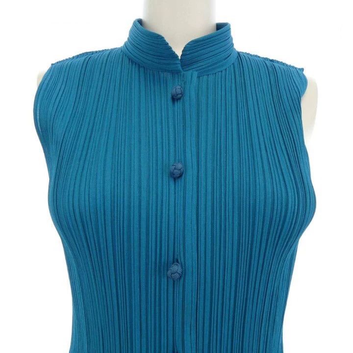 Issey Miyake Issey Miyake Blue pleated vest Size L / US 10 / IT 46 - 3 Thumbnail