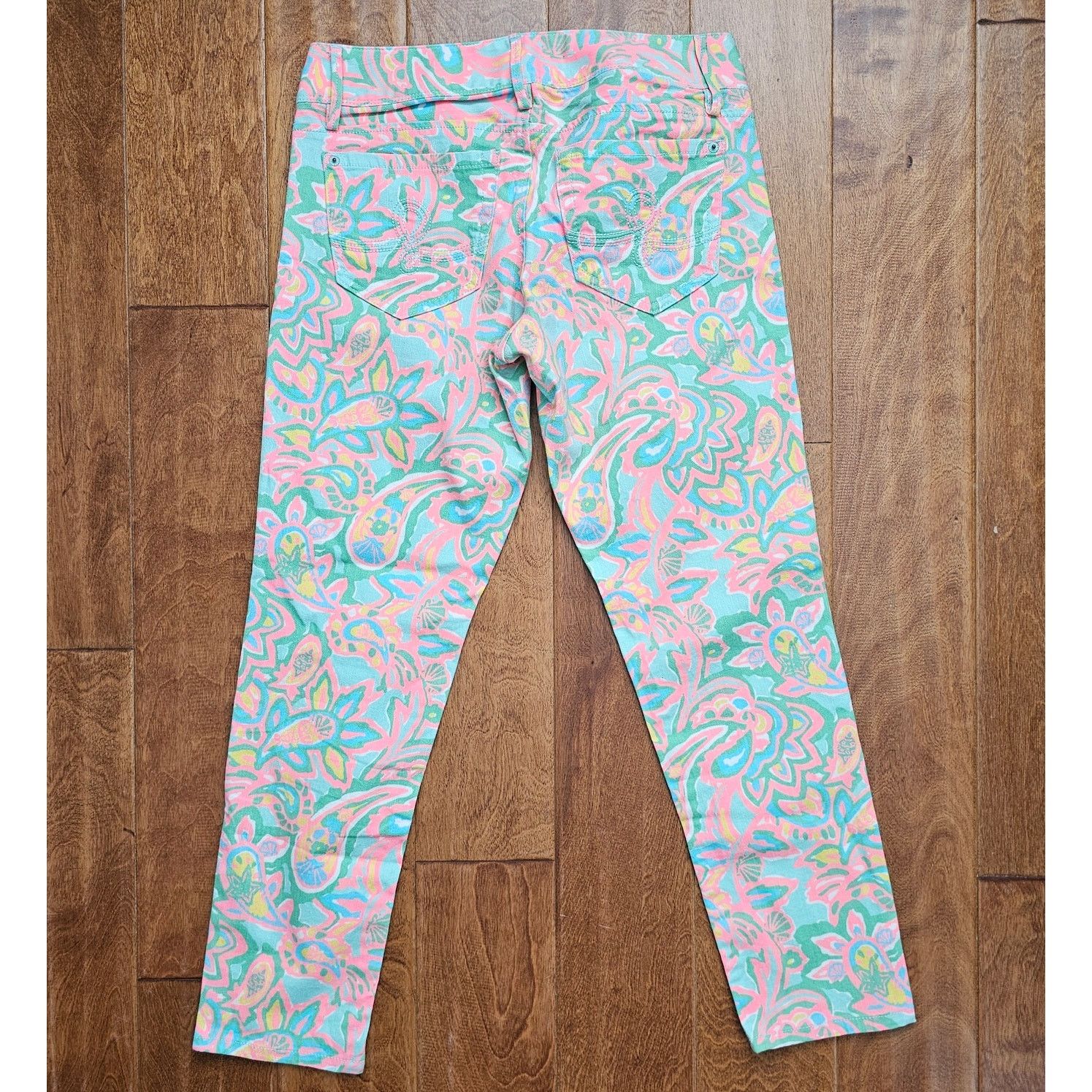Lilly Pulitzer EUC Lilly Pulitzer Worth Skinny Mini Floral Print Jeans 6 Size 28" / US 6 / IT 42 - 2 Thumbnail