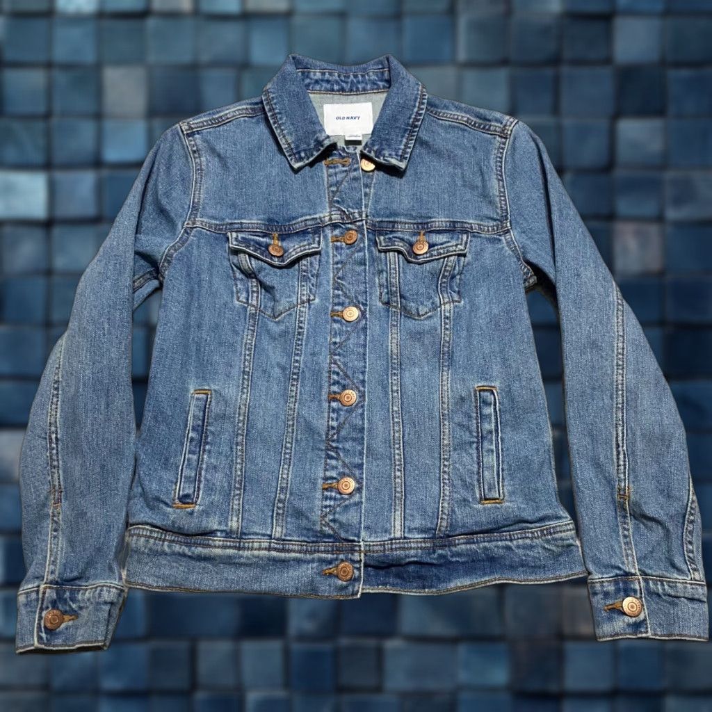 Old Navy Old Navy Womens Small Jean Jacket Blue Denim Button Up Long Sleeve Trucker Size S / US 4 / IT 40 - 1 Thumbnail