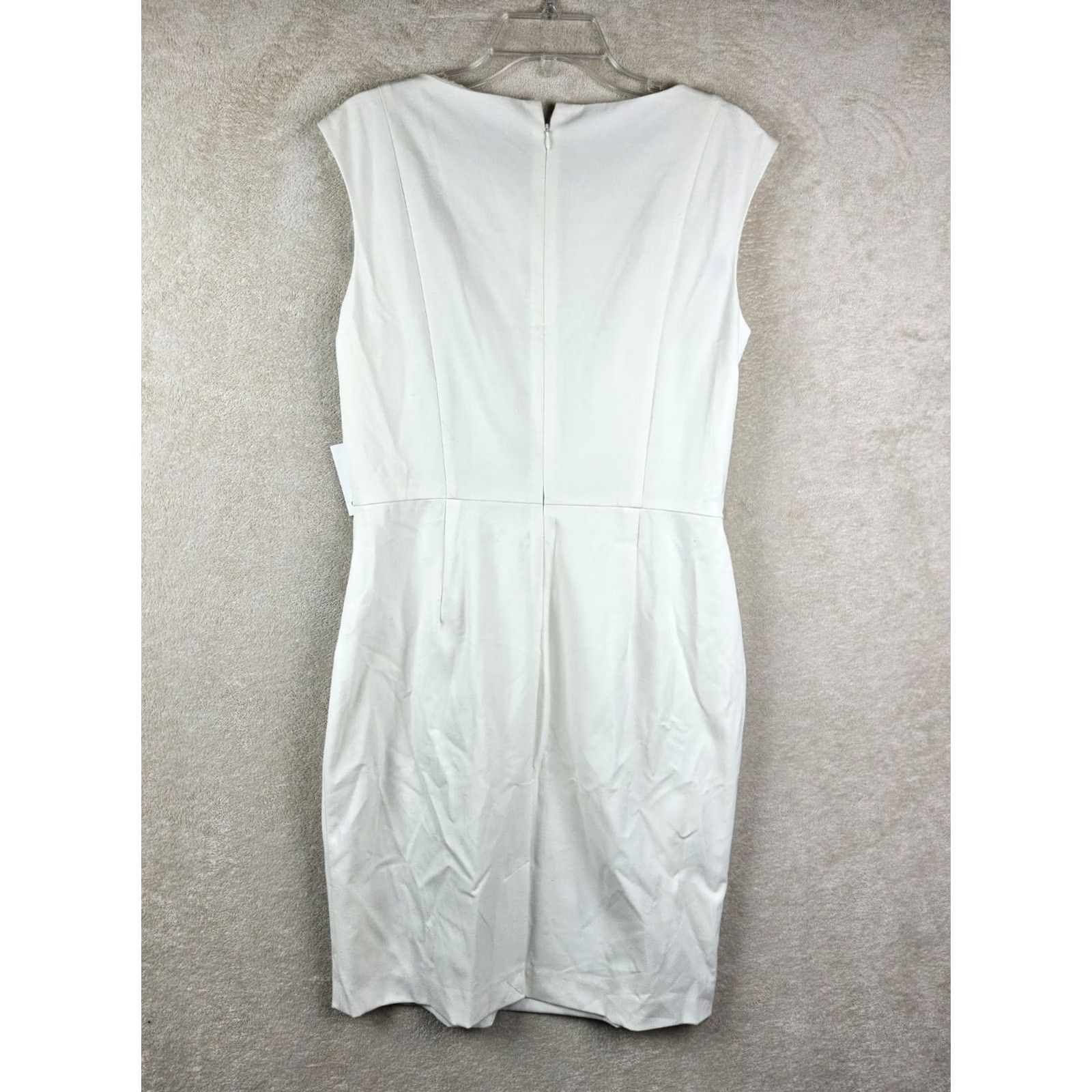 Calvin Klein Calvin Klein Pencil Dress Womens Sleeveless Lined Ivory Black Trim Size 10 Size L / US 10 / IT 46 - 4 Thumbnail