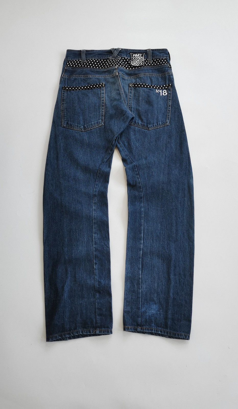 Japanese Brand Rimaster Engineered Loose Fit Polkadot Prints Denim Jeans Size US 33 - 7 Thumbnail