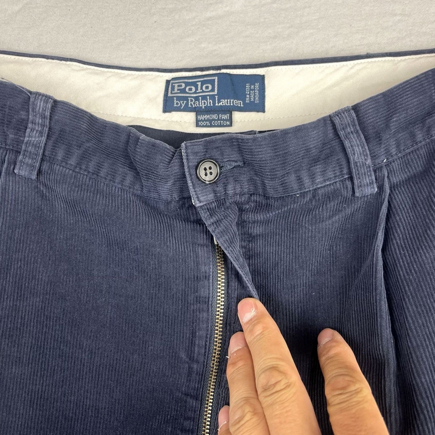Polo Ralph Lauren VINTAGE Polo Ralph Lauren Pants Mens 36x30 Blue Hammond Corduroy Pleated Preppy Size US M / EU 48-50 / 2 - 7 Thumbnail