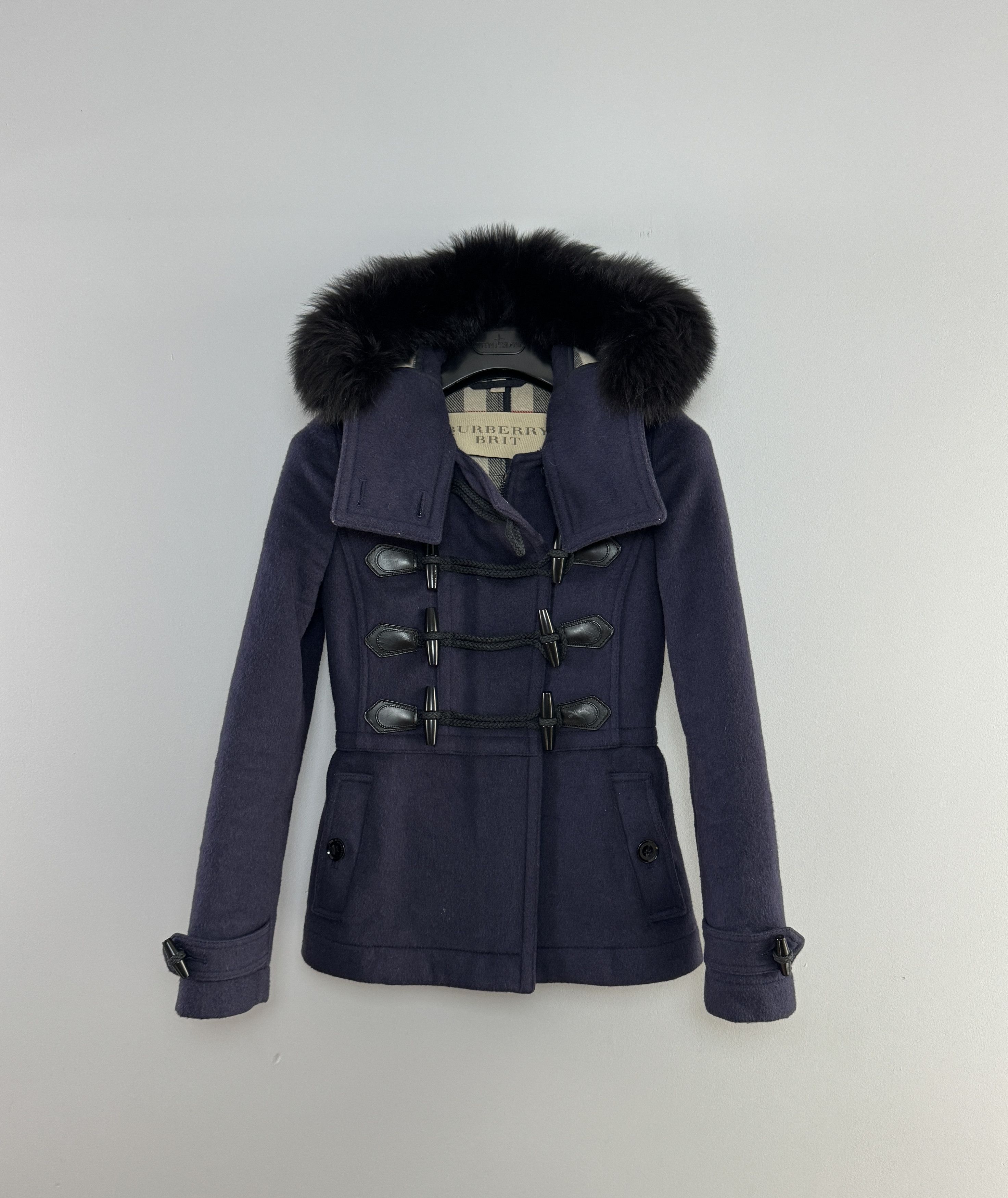 Burberry Burberry Brit Nova Check Duffle Coat Jacket Wool US 2 UK 4 Size XS / US 0-2 / IT 36-38 - 2 Thumbnail