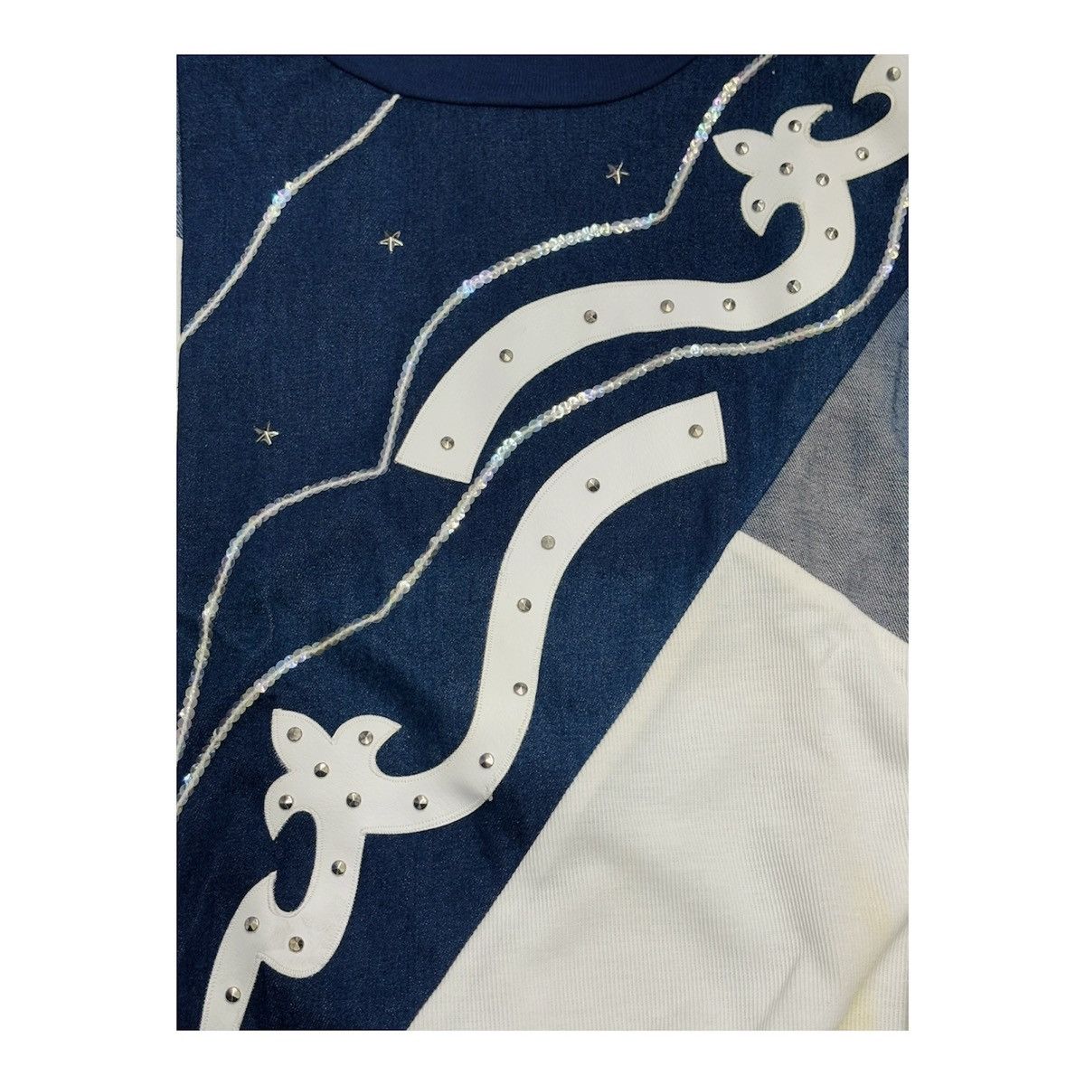 Vintage Vintage 80s Navy Abstract Design Sweatshirt Women One Size Size ONE SIZE - 2 Thumbnail