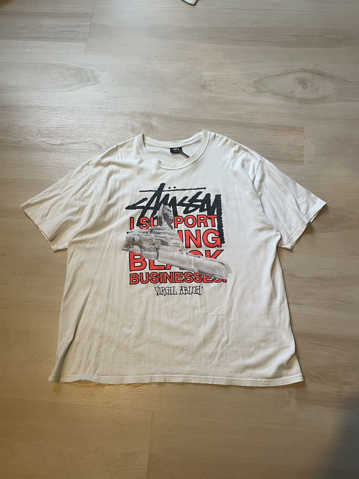 Off-White VIRGIL ABLOH x OFF WHITE STÜSSY RARE TSHIRT Size US XL / EU 56 / 4 - 2 Thumbnail
