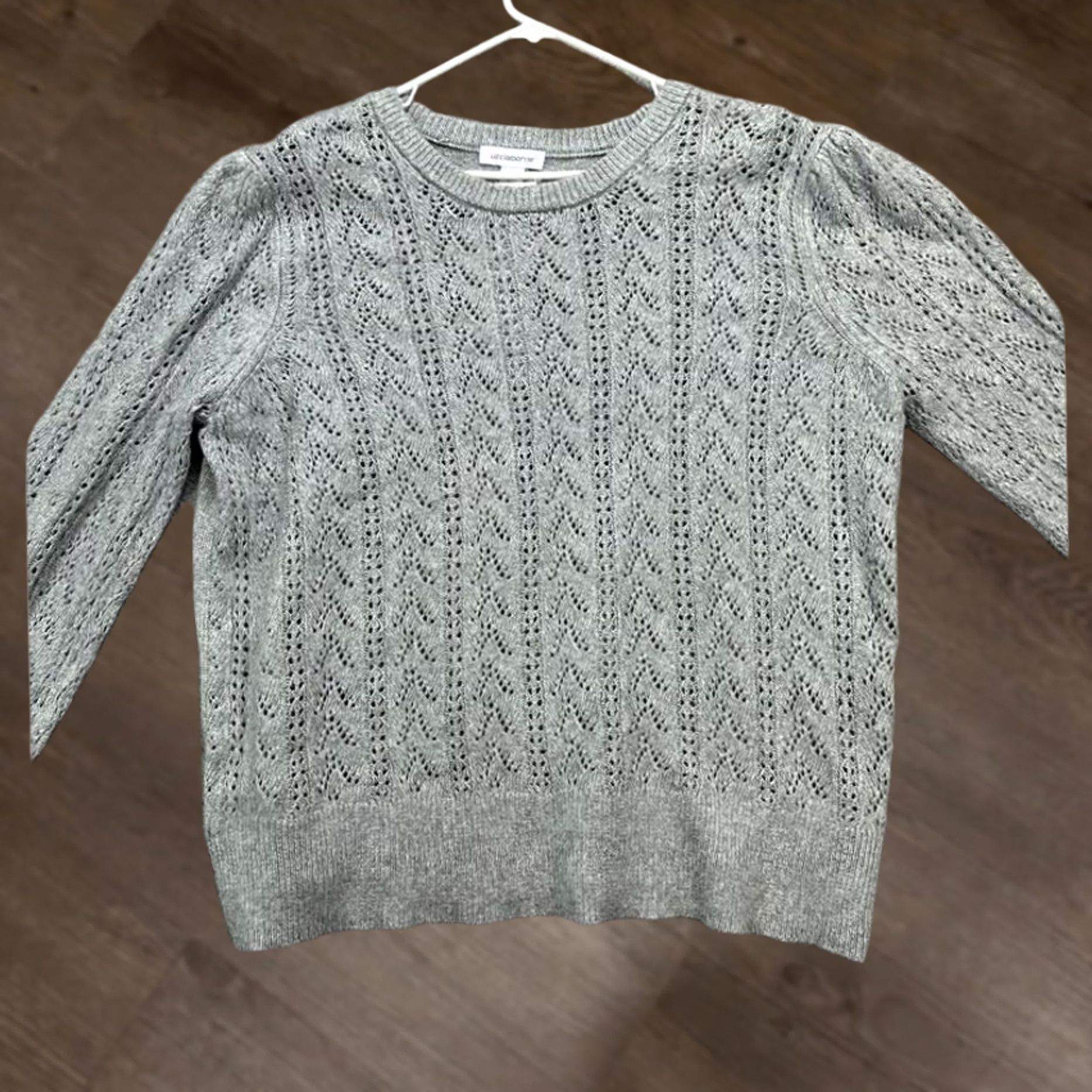 Liz Claiborne Liz Claiborne Crewneck Sweater Womens 3X Plus Grey Nylon Lace Pullover NEW Size XXL / US 16-18 / IT 52-54 - 1 Thumbnail