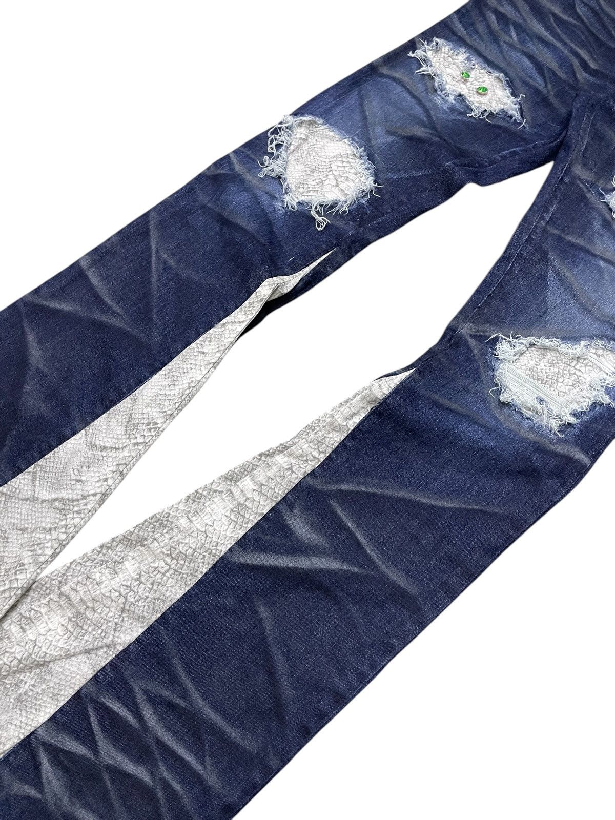 If Six Was Nine × semanticdesign Semantic Design Snake Shedding Skin Stud Flare Stacked Jeans Size US 30 / EU 46 - 4 Thumbnail